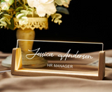 Custom Desk Name Plate with Wooden Base