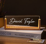 Custom Desk Name Plate with Wooden Base